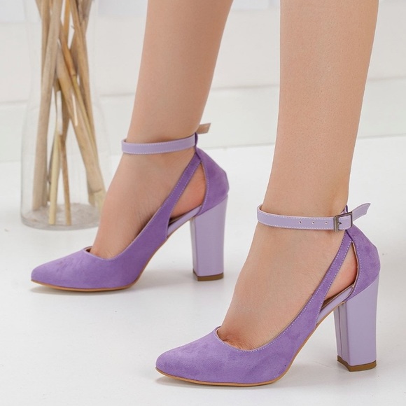 Suede Lilac Heels - Picture 1 of 4